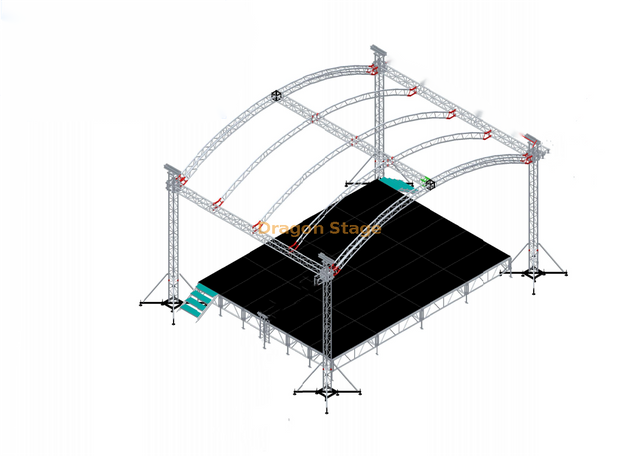 China Event Stage Curved Roof Trusses Manufacturers Event Stage Curved