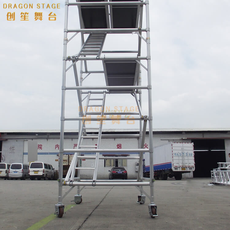 Portable Mobile Double scaffolding with 45degree ladder