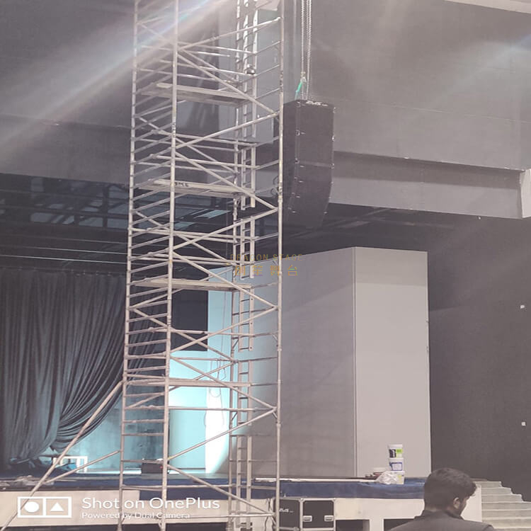 adjustable portable double scaffolding with climbing ladder