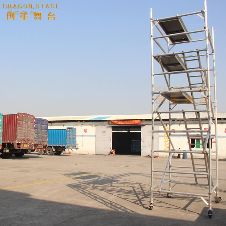 Portable Mobile Double scaffolding with step ladder