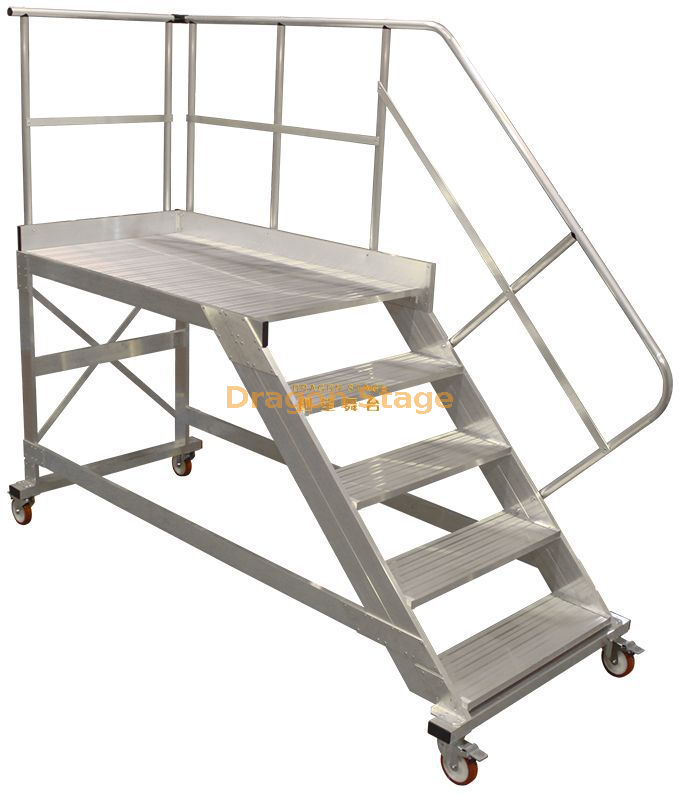 Safety Collapsible Aluminum Step Ladder with Wheels for Sale