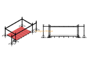 Non Roof Stage Global Truss for Event Light 12x10x8m 6pillar with 2m for Hanging Speakers