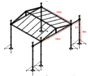 Aluminum Line Array Speaker Sound Lift PA Truss System for Outdoor Event Concert Exhibition 16x10x8m Wings 3m