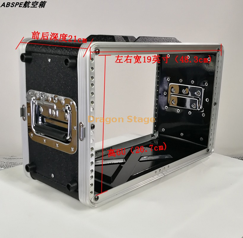 ABS 6U210 Trolley Case with Wheels 19inch Audio Power Amplifier Equipment Abs Flight Case